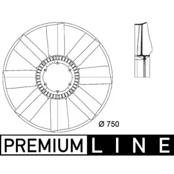 Roue du souffleur, refroidissementdu moteur MAHLE CFW 23 000P pour MERCEDES-BENZ AXOR 2 1843, 1843 L - 428cv