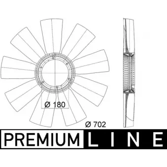 Roue du souffleur, refroidissementdu moteur MAHLE CFW 48 000P