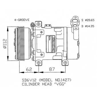 Compresseur, climatisation NRF 32253G pour RENAULT CLIO 1.2 - 58cv