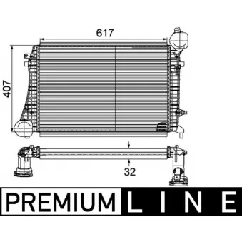 Intercooler, échangeur MAHLE OEM V15-60-6034