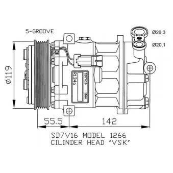Compresseur, climatisation NRF 32269G pour OPEL VECTRA 1.8 - 140cv