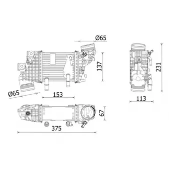 Intercooler, échangeur MAHLE CI 663 000P