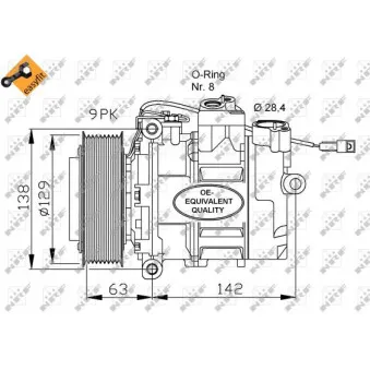 Compresseur, climatisation NRF 32413 pour MERCEDES-BENZ ACTROS MP2 / MP3 4148 AK - 476cv
