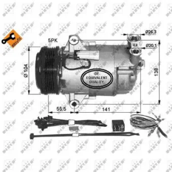 Compresseur, climatisation NRF 32426G pour OPEL ZAFIRA 1.8 - 120cv