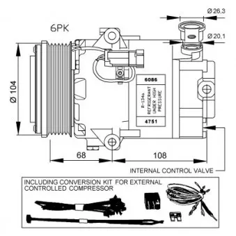Compresseur, climatisation NRF 32428G pour OPEL ASTRA 1.7 CDTi - 110cv