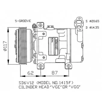 Compresseur, climatisation NRF 32431G pour RENAULT KANGOO 1.2 16V - 75cv