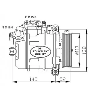 Compresseur, climatisation NRF OEM 11516