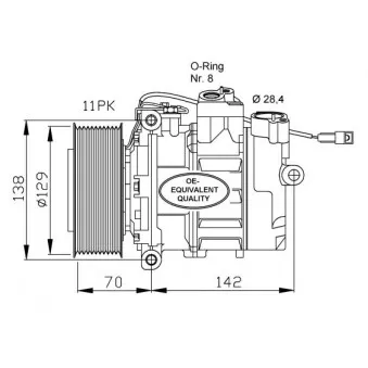 Compresseur, climatisation NRF 32454 pour MERCEDES-BENZ ACTROS MP2 / MP3 4141 K - 408cv