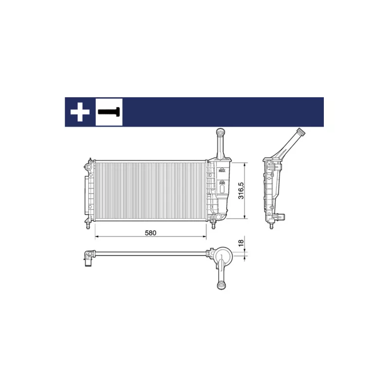 Radiateur, refroidissement du moteur MAHLE CR 1104 000S - Visuel 1