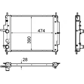 Radiateur, refroidissement du moteur MAHLE OEM 46810779