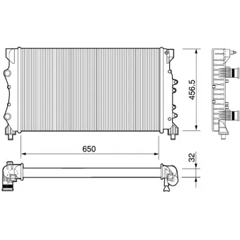 Radiateur, refroidissement du moteur AVA QUALITY COOLING RTA2233