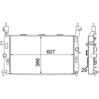 Radiateur, refroidissement du moteur MAHLE CR 1498 000S pour OPEL MERIVA 1.4 16V Twinport GPL - 90cv