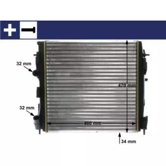 Radiateur, refroidissement du moteur MAHLE CR 1506 000S pour RENAULT KANGOO 1.5 DCI - 84cv