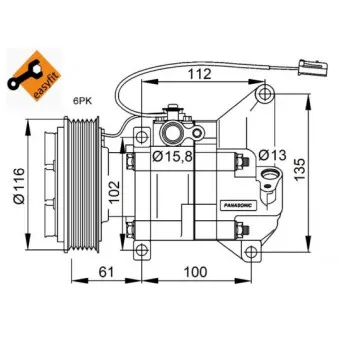 Compresseur, climatisation NRF OEM D65161K00D