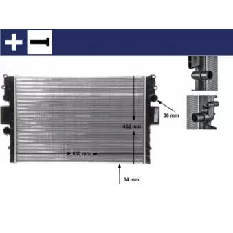 Radiateur, refroidissement du moteur DENSO DRM12007