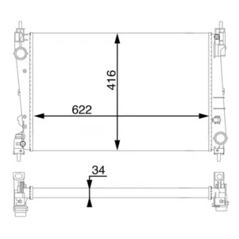 Radiateur, refroidissement du moteur MAHLE CR 1582 000S
