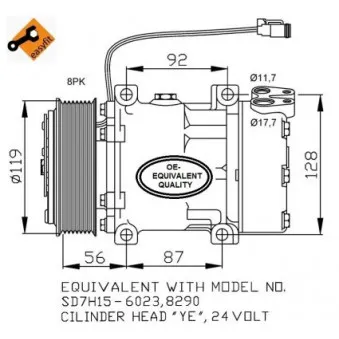 Compresseur, climatisation NRF 32703 pour MERCEDES-BENZ ATEGO 2 P 380 - 380cv