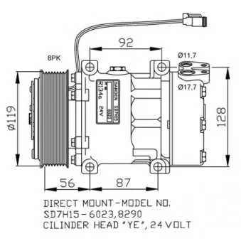 Compresseur, climatisation NRF 32703G pour RENAULT TRUCKS G P 380 - 380cv