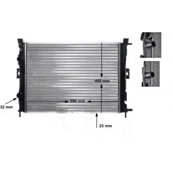 Radiateur, refroidissement du moteur MAHLE CR 1690 000S pour RENAULT MEGANE 1.6 - 105cv
