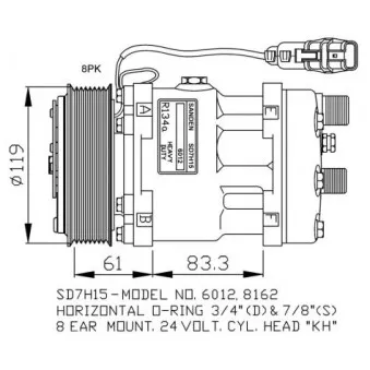 Compresseur, climatisation NRF 32707G pour MAN TGM 13,240 - 240cv