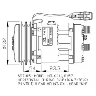 Compresseur, climatisation NRF 32708G pour MAN F90 27,342 - 340cv