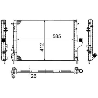 Radiateur, refroidissement du moteur MAHLE OEM 214100598R
