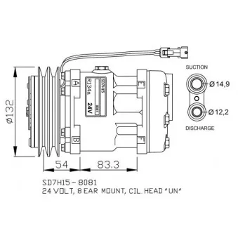 Compresseur, climatisation NRF 32732G pour MAN L2000 250,16/CT - 250cv