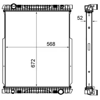 Radiateur, refroidissement du moteur MAHLE CR 2089 000P pour IVECO EUROCARGO 160 E 28 K tector - 279cv