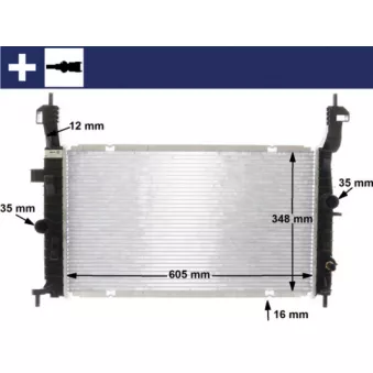 Radiateur, refroidissement du moteur MAHLE CR 2120 000S pour OPEL MERIVA 1.6 - 105cv