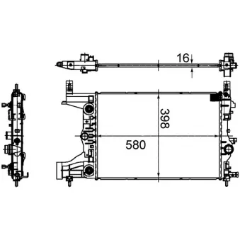 Radiateur, refroidissement du moteur MAHLE CR 2122 000S pour OPEL ASTRA 1.4 ecoFLEX - 100cv
