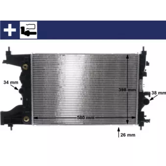 Radiateur, refroidissement du moteur MAHLE CR 2123 000S pour OPEL ASTRA 1.6 - 116cv