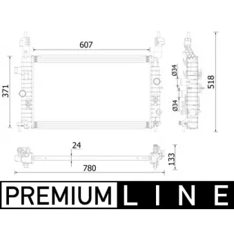 Radiateur, refroidissement du moteur MAHLE CR 2229 000P pour OPEL MERIVA 1.6 - 105cv