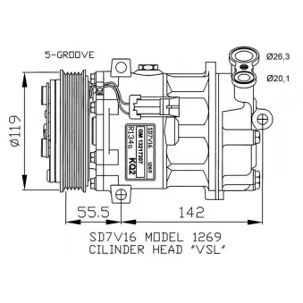 Compresseur, climatisation NRF 32818G pour OPEL VECTRA 1.8 - 140cv