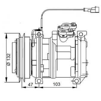 Compresseur, climatisation NRF 32823G pour FENDT Farmer 203 PA, 203 VA - 57cv