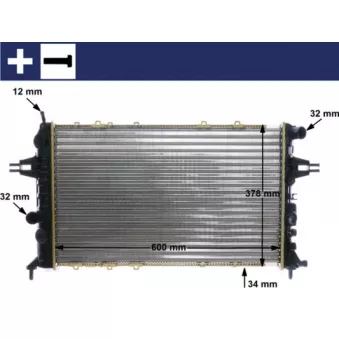 Radiateur, refroidissement du moteur MAHLE CR 321 000S pour OPEL ASTRA 1.7 TD - 68cv