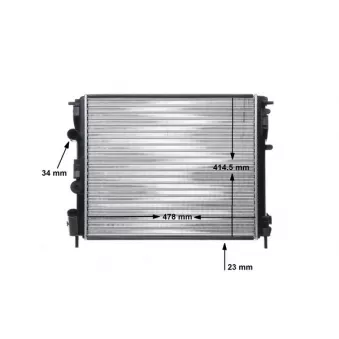 Radiateur, refroidissement du moteur MAHLE CR 35 000S pour RENAULT CLIO 1.6 - 107cv
