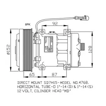 Compresseur, climatisation NRF 32877G pour CASE IH MAGNUM 235 - 235cv