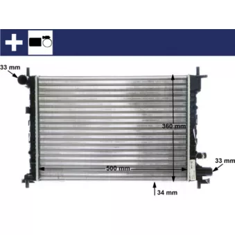 Radiateur, refroidissement du moteur MAHLE CR 381 000S pour FORD FIESTA 1.25 i 16V - 75cv