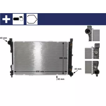 Radiateur, refroidissement du moteur MAHLE CR 387 000S pour MERCEDES-BENZ CLASSE C C 180 Kompressor - 143cv
