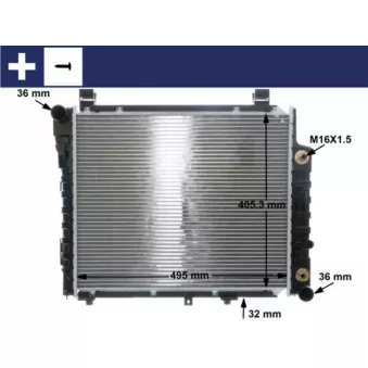 Radiateur, refroidissement du moteur MAHLE CR 406 000S pour MERCEDES-BENZ CLASSE C C 220 D - 95cv