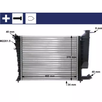 Radiateur, refroidissement du moteur MAHLE CR 478 000S pour CITROEN XSARA 1.4 LPG - 75cv