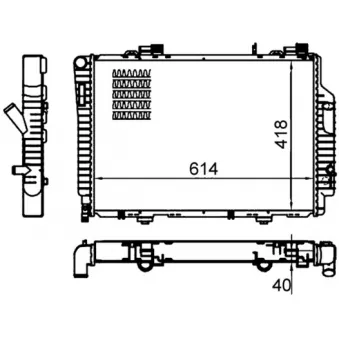 Radiateur, refroidissement du moteur MAHLE CR 485 000S pour MERCEDES-BENZ CLASSE C C 200 T Kompressor - 163cv