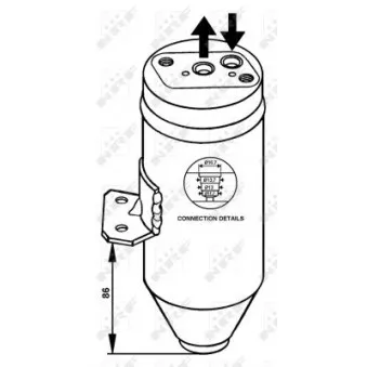 Filtre déshydratant, climatisation NRF 33108