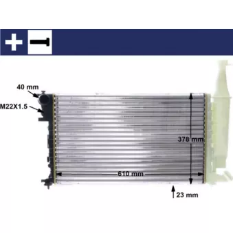 Radiateur, refroidissement du moteur MAHLE CR 595 000S pour PEUGEOT PARTNER 1.6 Flexfuel - 109cv