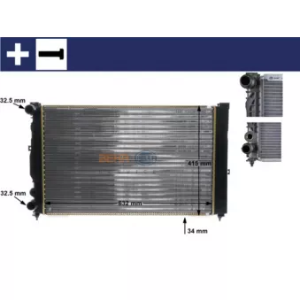 Radiateur, refroidissement du moteur MAHLE CR 647 000S pour VOLKSWAGEN PASSAT 2.3 VR5 Syncro/4motion - 150cv