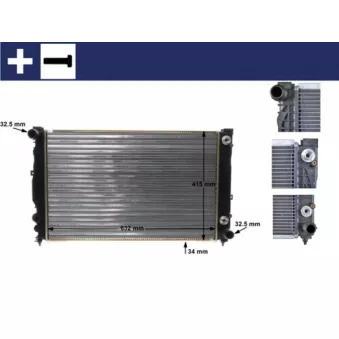 Radiateur, refroidissement du moteur MAHLE CR 648 000S pour VOLKSWAGEN PASSAT 2.5 TDI - 150cv