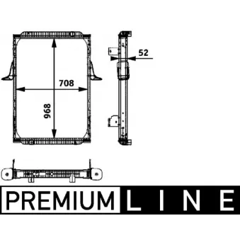 Radiateur, refroidissement du moteur MAHLE CR 704 000P pour RENAULT TRUCKS PREMIUM Distribution 420,18 - 412cv