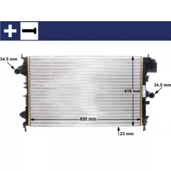 Radiateur, refroidissement du moteur MAHLE CR 8 000S pour OPEL VECTRA 1.8 - 140cv
