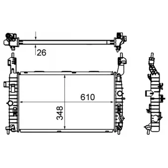 Radiateur, refroidissement du moteur MAHLE CR 833 000S pour OPEL MERIVA 1.6 - 105cv