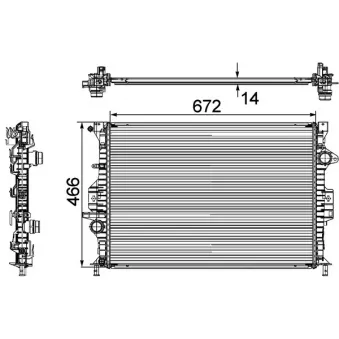Radiateur, refroidissement du moteur MAHLE CR 906 000P pour FORD MONDEO 2.0 - 145cv